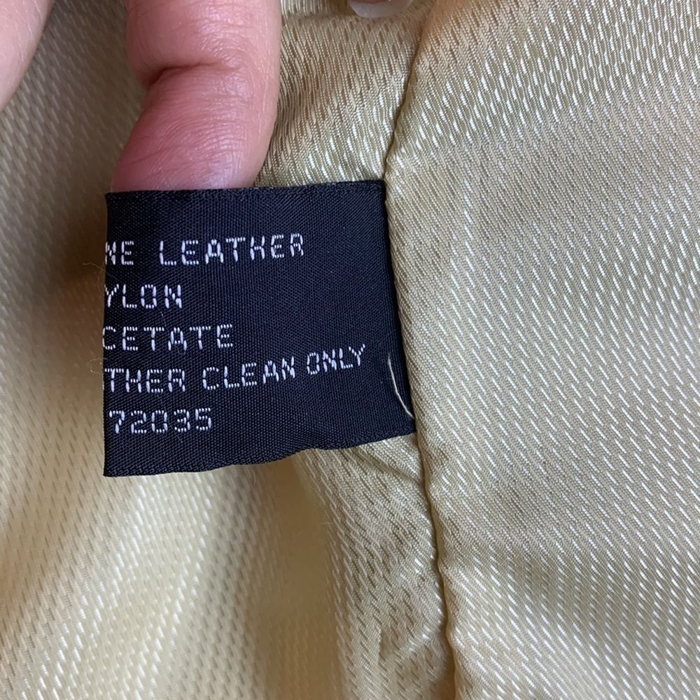 Adler Collection zippered beige leather jacket, Small - Picture 7 of 10